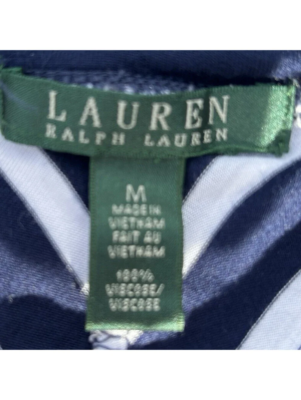 Lauren Ralph Lauren Skirt Womens M Blue White Casual Stripes Stretch Aprox 28